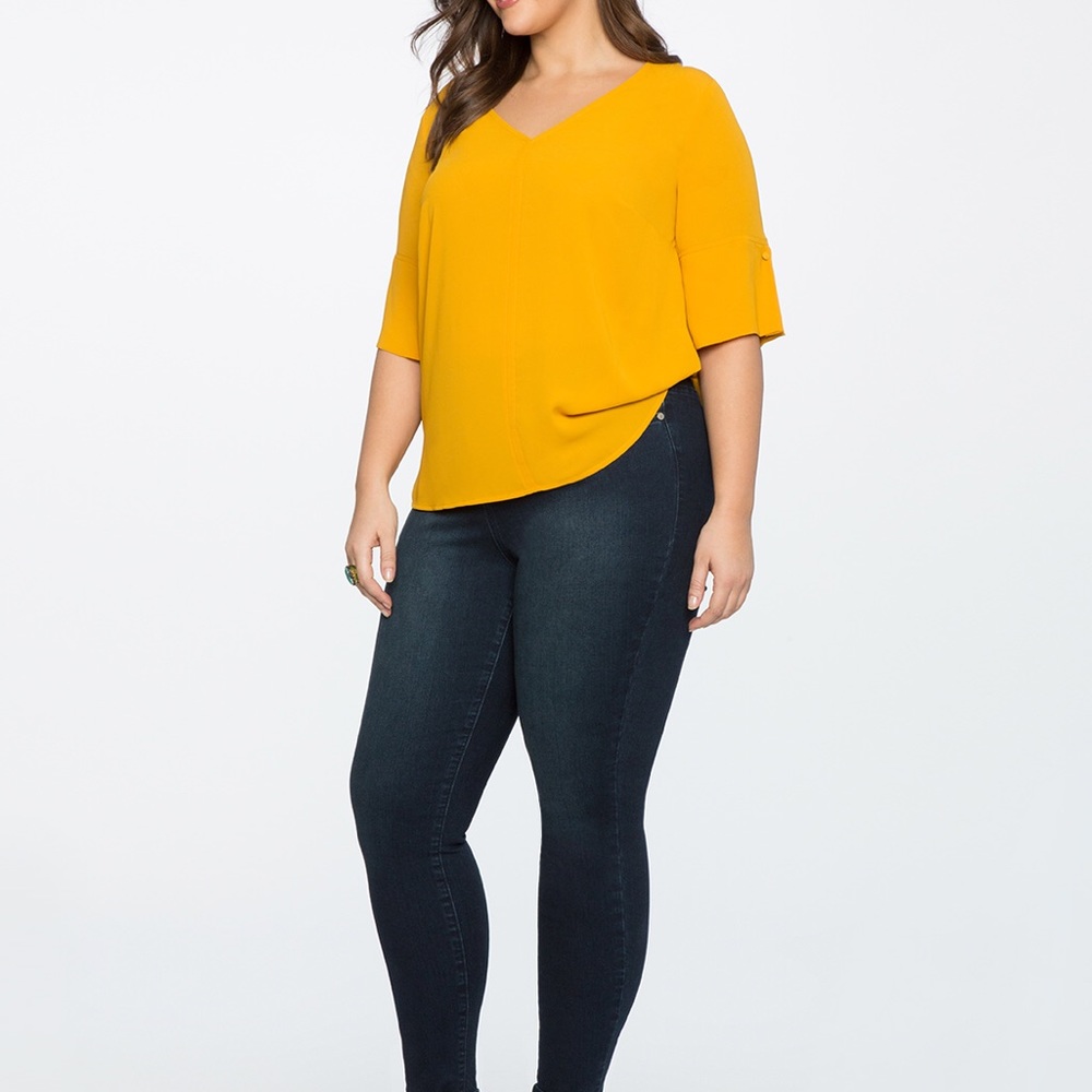 NWOT Eloquii Mustard Blouse